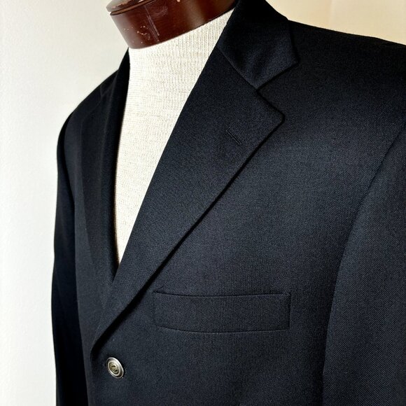 Super 100's Wool Suit Jacket Canada Ultimo Uomo NWOT Size 38R Men's Black Blazer - Picture 10 of 14